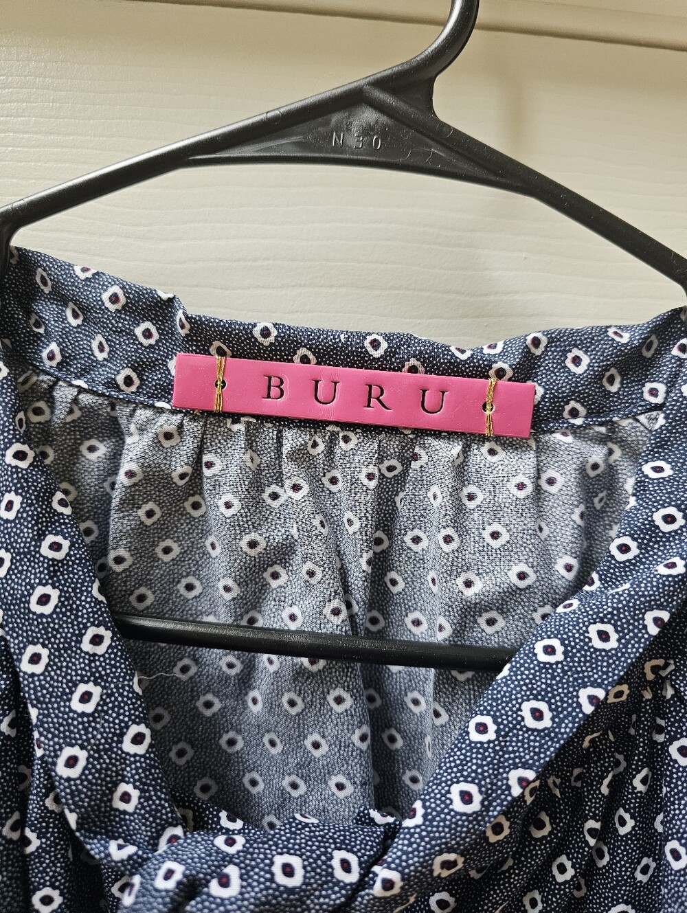BURU Vintage The Notebook Neck Tie Shirtwaist Dress Ditsy Denim - Picture 10 of 12